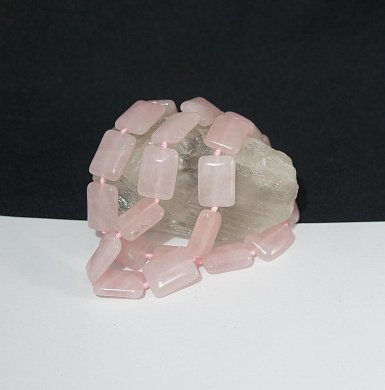 Бусы розовый кварц (размер камня 18*13 мм), 50 см фото
