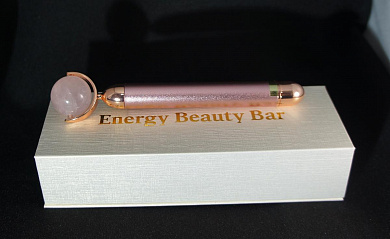"Energy beauty bar" вибрирующий массажер (розовый кварц) 30*25*160 мм фото
