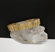 Браслет волосатик (рутиловый кварц), р-р камня 6*11 мм, 18 см фото
