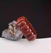 Браслет сердолик граненый (р-р камня 25*11 мм), 19 см, на резинке фото
